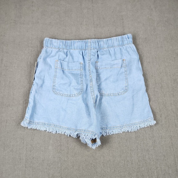 Time & Tru Shorts Womens Size XS Pull On High Rise Tencel Light Blue NWT - Picture 2 of 10
